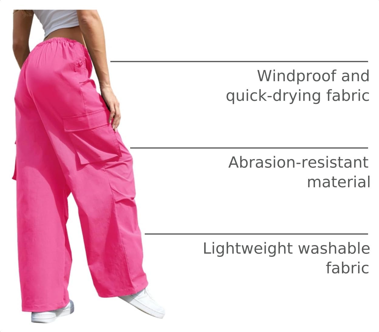 COPYLEAF Womens Cargo Pants Parachute Hiking Pants Baggy Y2k Clothes