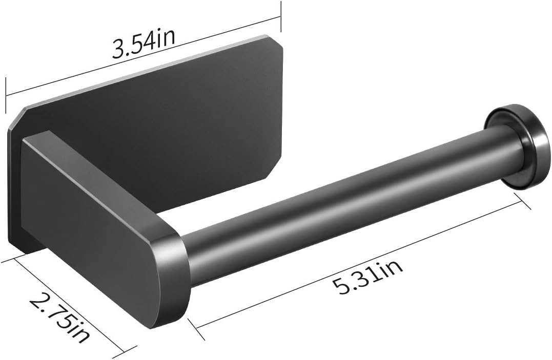 VAEHOLD Self Adhesive Toilet Paper Holder Kitchen Washroom Adhesive Toilet Roll Holder No Drilling for Bathroom Stick on Wall Stainless Steel Brushed Black