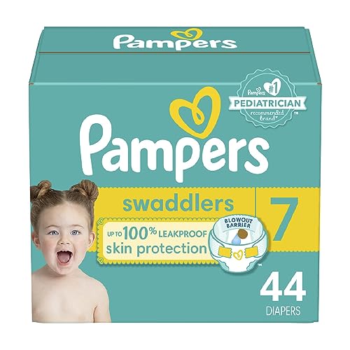 Pampers Swaddlers Diapers - Size 7, 44 Count, Ultra Soft Disposable Baby Diapers