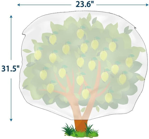 Homimp Plant Covers Freeze Protection, 4 Pack Frost Covers with Zipper Drawstring (23.6" x 31.5") Plant Protection Cover Bags for Outdoor Winter Frost Cold Weather Shrubs Trees Jacket Covers(White)
