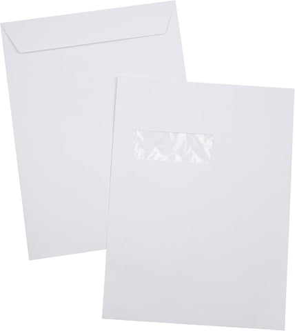 LUXPaper 9 x 12 Open End Window Envelopes | Bright White | 28lb. Text | 50 Qty