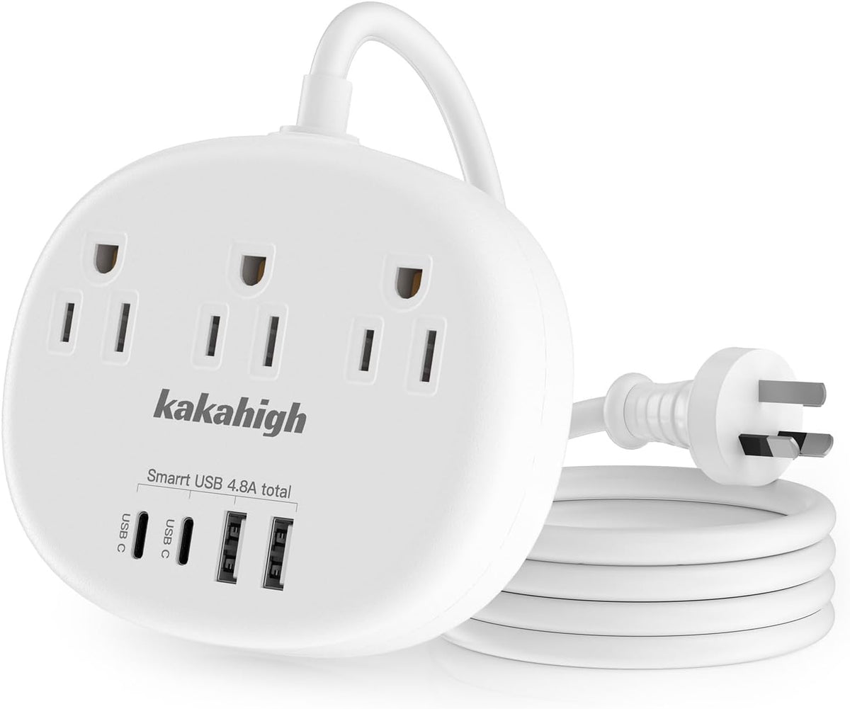 Australia Power Plug Adapter, 4FT AU Power Strip