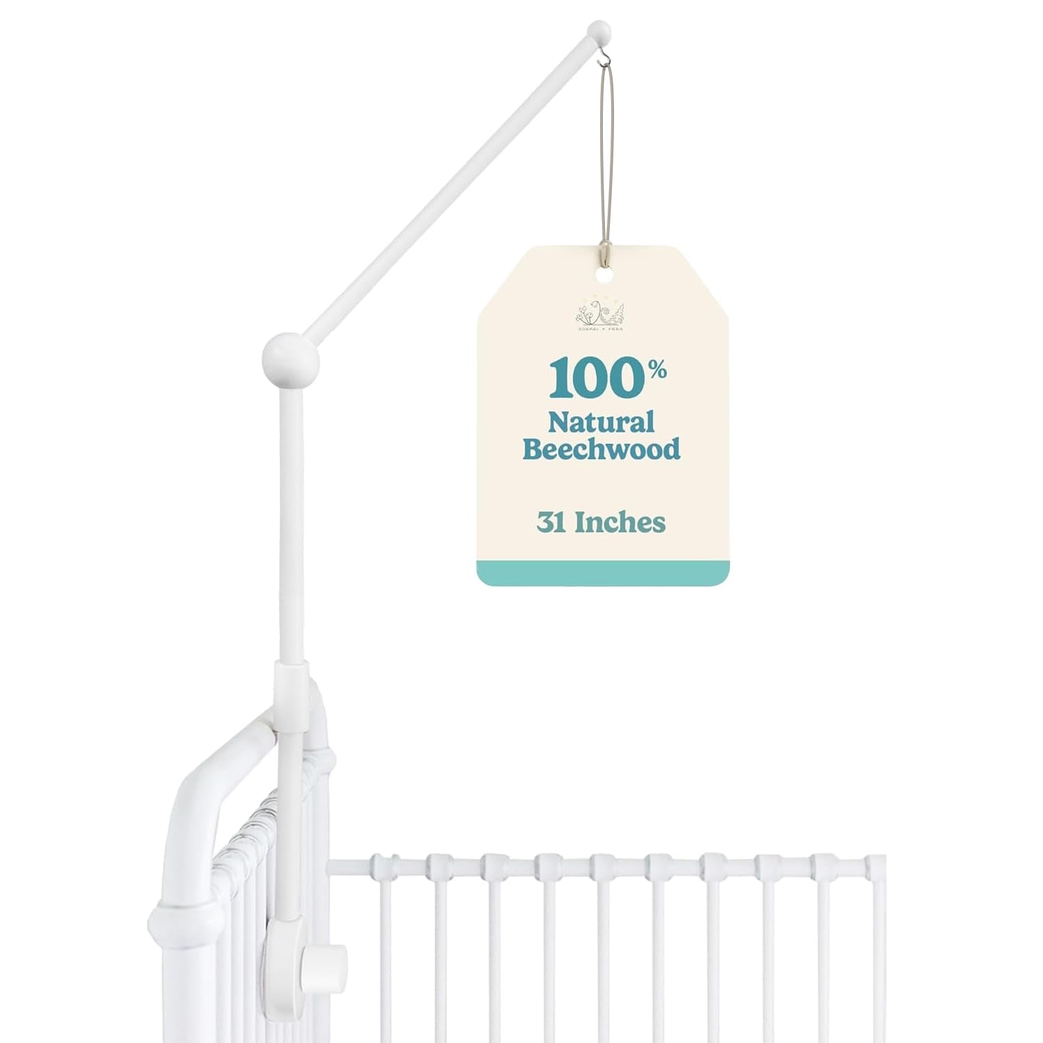 Sorrel + Fern Baby Crib Mobile Arm, Baby Mobile Hanger, 31 in, White