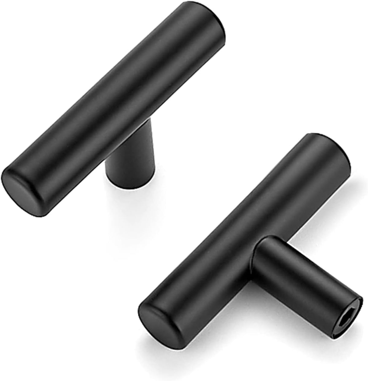 Ravinte Matte Black Cabinet Handles 2" Length,Single Hole Center,4 Pack