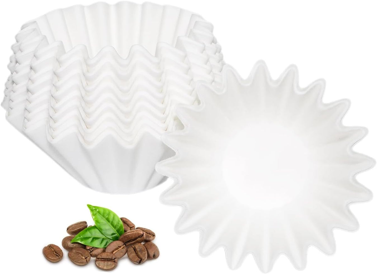 1-2 Cup White Coffee Filters, 100 Count Unbleached Basket Coffee Filter Paper for Miniature Mr Coffee, Small Coffee Maker, Single Serve Coffee Pot, Pour Over Coffee Kit