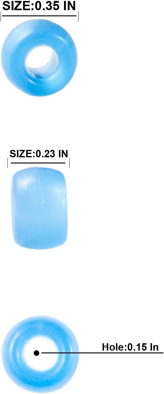 1000Pcs Glow in The Dark Pony Beads Kandi Bulk for Hair Bracelet Keychains