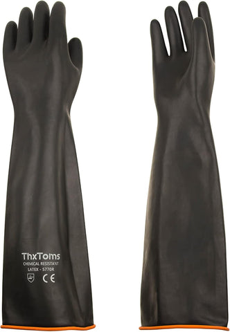 ThxToms Chemical Resistant Gloves, 28 Mil Heavy Duty Latex, 22 Inch, 1 Pair