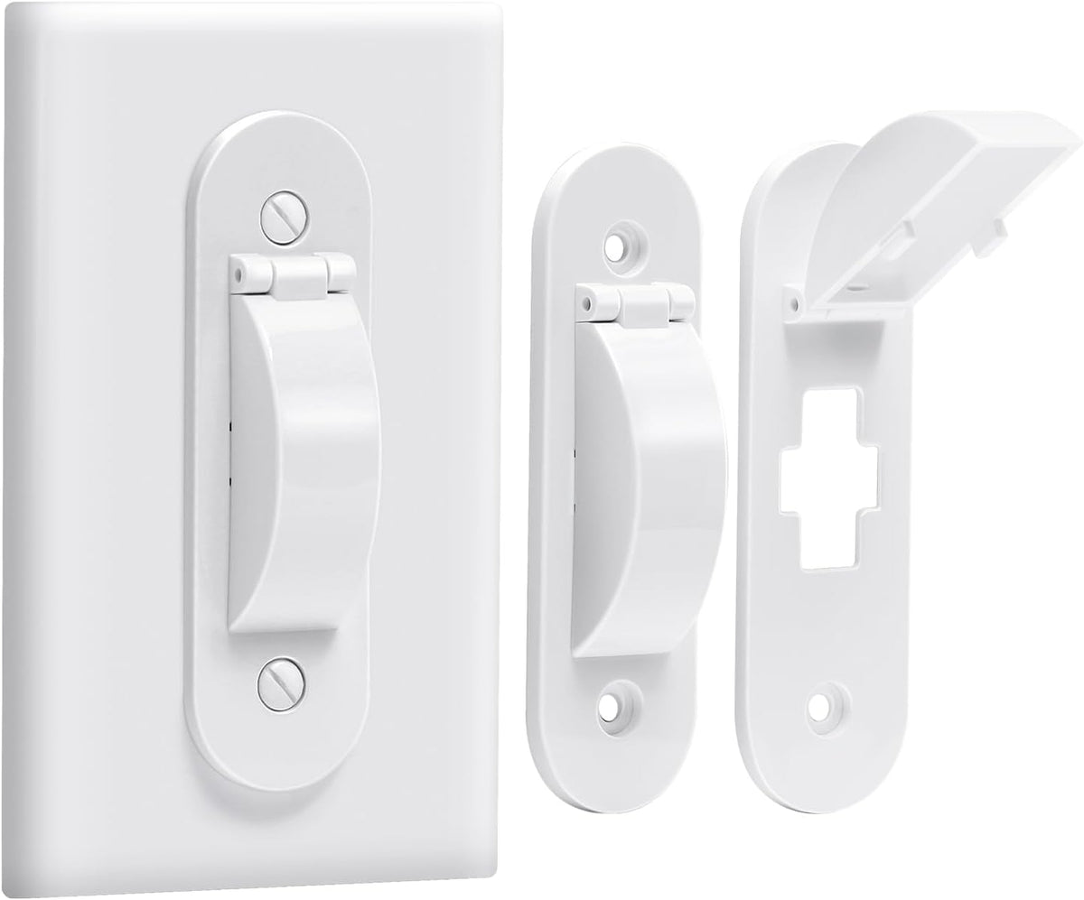 Wall Switch Guard, Child Proof Light Switch Cover Guard | Toggle Style | Light Switch Protection | Keep Toggle Switch in On or Off Position | 2 Pack, White