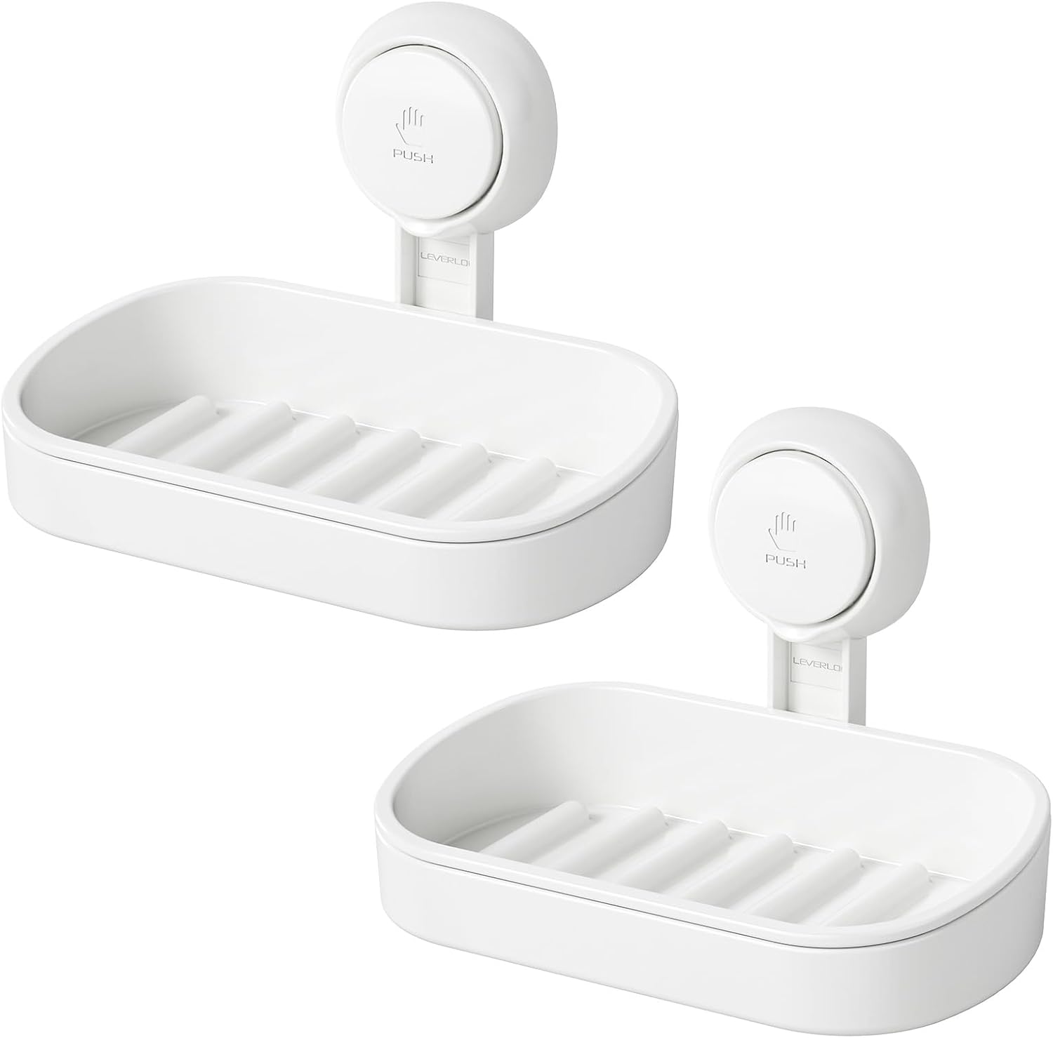 LEVERLOC Soap Holder, Soap Dish for Shower, Suction Cup Bar Soap Holder