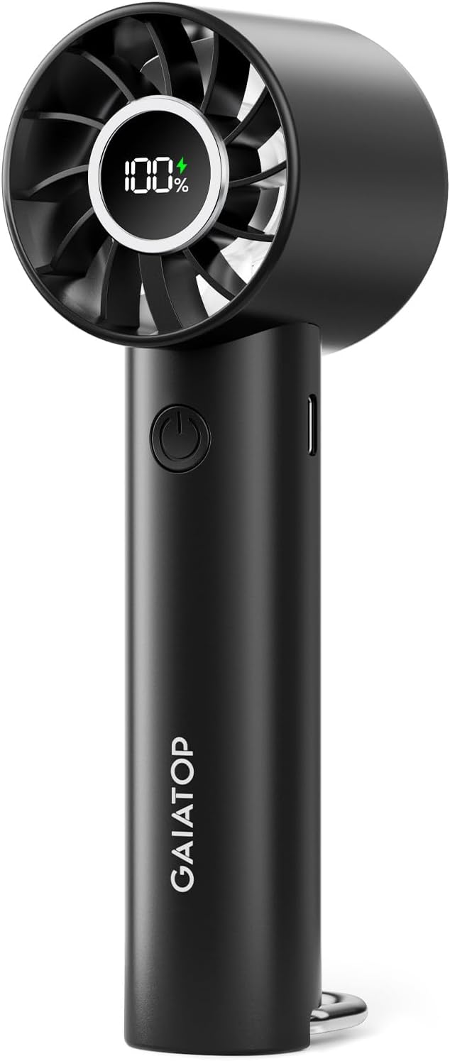 Gaiatop Portable Mini Fan, 3 Speed USB Rechargeable Handheld Fan with Light