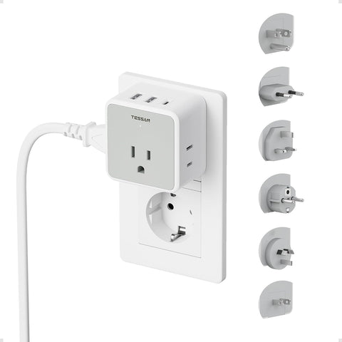 TESSAN 6-in-1 European UK Travel Plug Adapter Kit