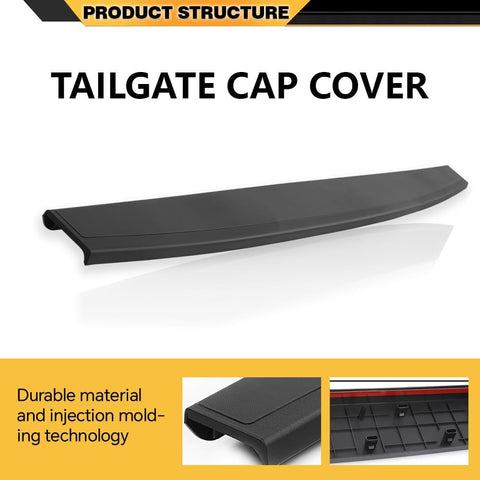 CNNELL Tailgate Molding Cap Top Protector Molding Trim Compatible with Chevy Silverado GMC Sierra (1500) 2014-2018/Compatible with Chevy Silverado GMC Sierra (2500HD, 3500HD) 2015-2019