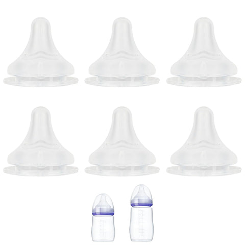Silicone Nipple for Lansinoh Anti-Colic Baby Bottle, Fast Flow, Size L, 6m+, 6 Count