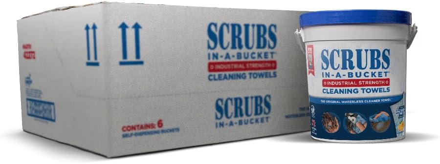 S.C.R.U.B.S. Scrubs 42272CT in-A-Bucket Hand Cleaner Towels, 6 EA