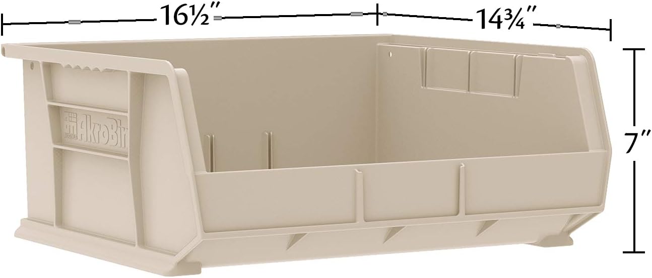 Akro-Mils 6 Pack AkroBins Plastic Storage Bins, Space-Saving Organizers, Blue
