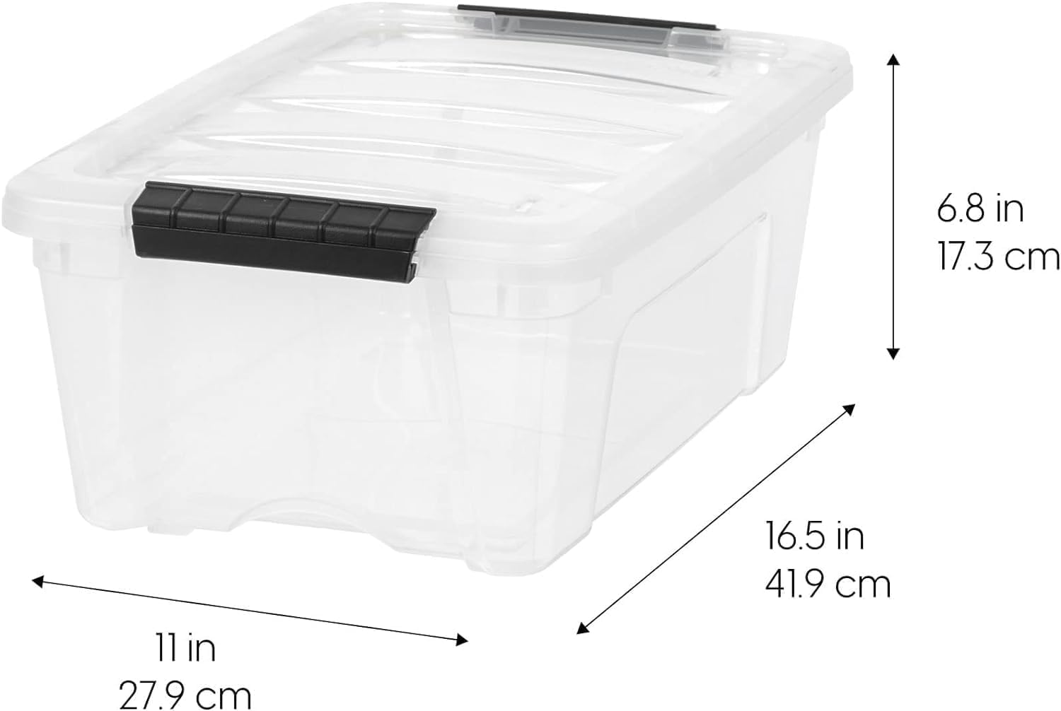 IRIS USA 4-Pack 13 Quart Storage Bins with Lids, Clear