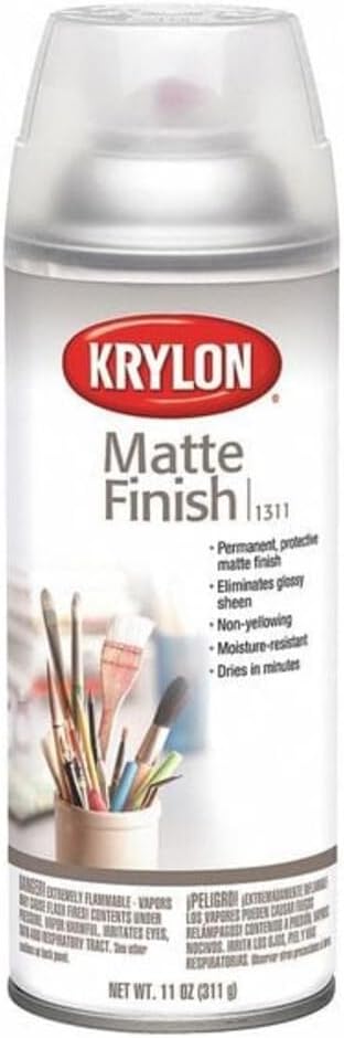 Krylon Industrial Spray Paint, Crystal Clear, Matte, Solvent, 11 oz K01311007-1 Each