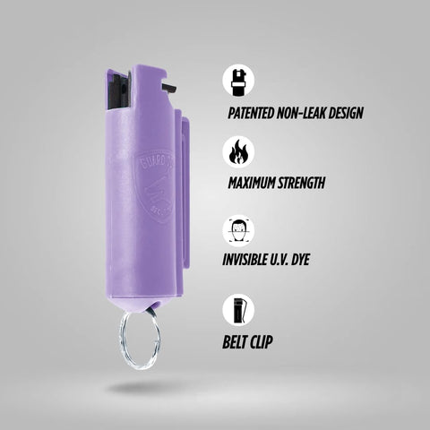 Guard Dog Security Quick Action Pepper Spray Self Defense Keychain, Maximum Strength 1.44 MC, OC Spray, 16-Foot Range, Twist-Lock Safety, Belt Clip for Easy Carry for Women and Men, Made in USA