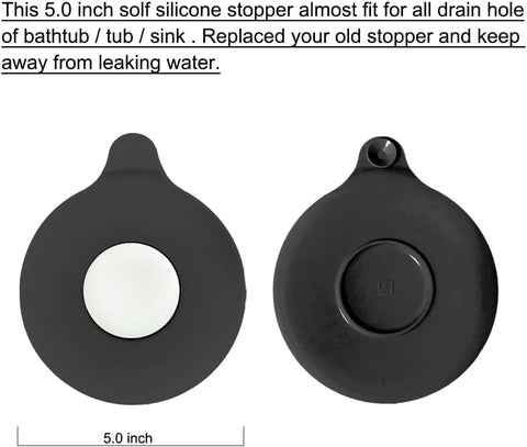 Seatery Bathroom Sink Stopper, Tub Stopper, Bathtub Drain Stopper, Bath Tub Plug, Bathtub Drain Cover, Bathtub Drain Plug, Sink Drain Cover, Sink Plug，Black