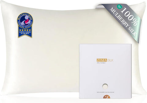 ZIMASILK 100% Pure Mulberry Silk Pillow Cases for Hair and Skin, Queen