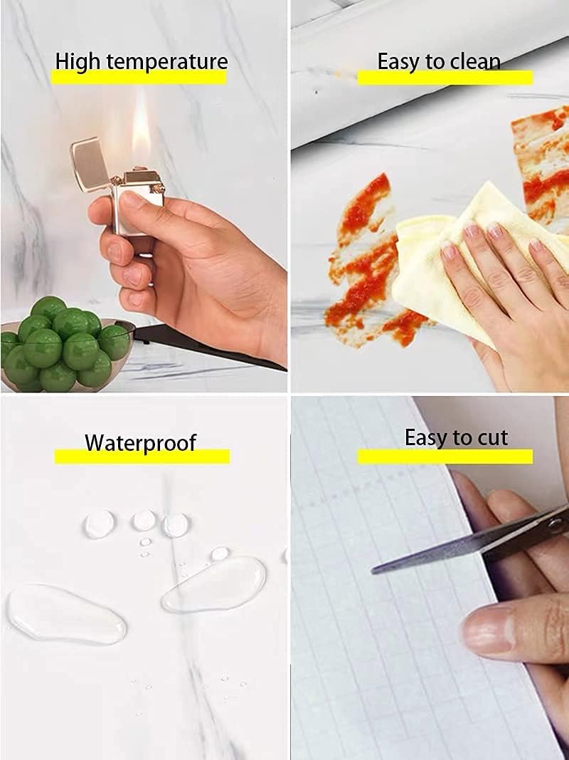 Marble Contact Paper White Peel and Stick Wallpaper 15.8"×118"