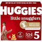 Huggies Size 5 Diapers, Little Snugglers Baby Diapers, Size 5 (27+ lbs), 104 Count