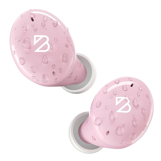 Tempo 30 Pink Wireless Earbuds for Small Ears with Premium Sound, Comfortable Bluetooth Ear Buds for Women and Men, Earphones for Small Ear Canals with Mic, Sweatproof, Long Battery, Loud Bass