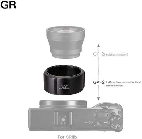 RICOH Lens Adapter GA-2 for RICOH GR IIIx [ Used When The Tele-Conversion Lens GT-2 is Attached] [GT-2 is Automatically Detected, Cropped, and Image stabilization is Optimized. ]
