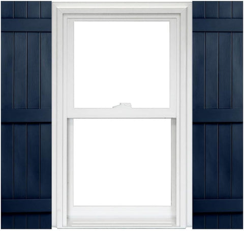Polaris Homeside 4 Board and Batten Joined Vinyl Shutters (1 Pair) 14-1/2in. x 55in. - 610 Indigo Blue