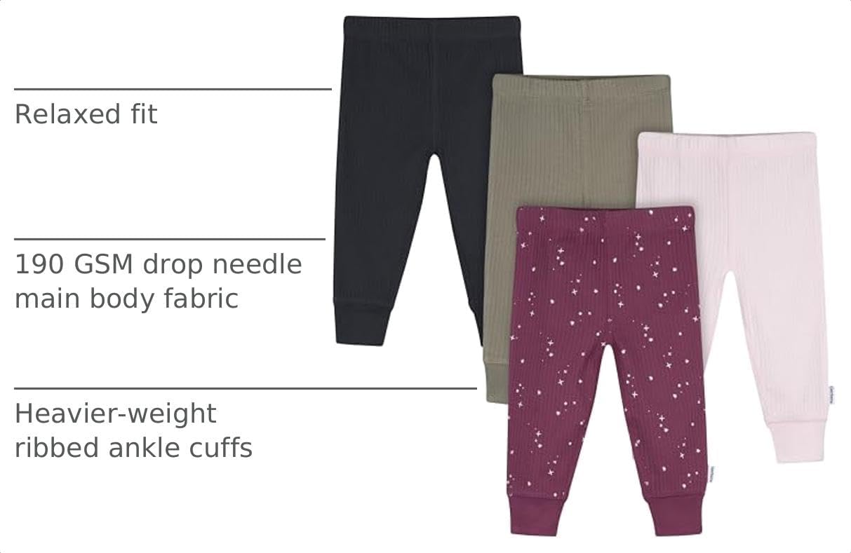 Gerber Baby Girls' Multi-Pack Active Pants Set