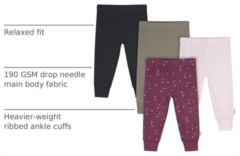 Gerber Baby Girls' Multi-Pack Active Pants Set