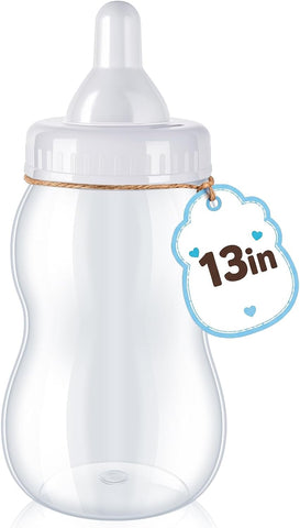Tessco for you 2 Pcs 13in Jumbo Baby Bottle Bank Baby Shower, White