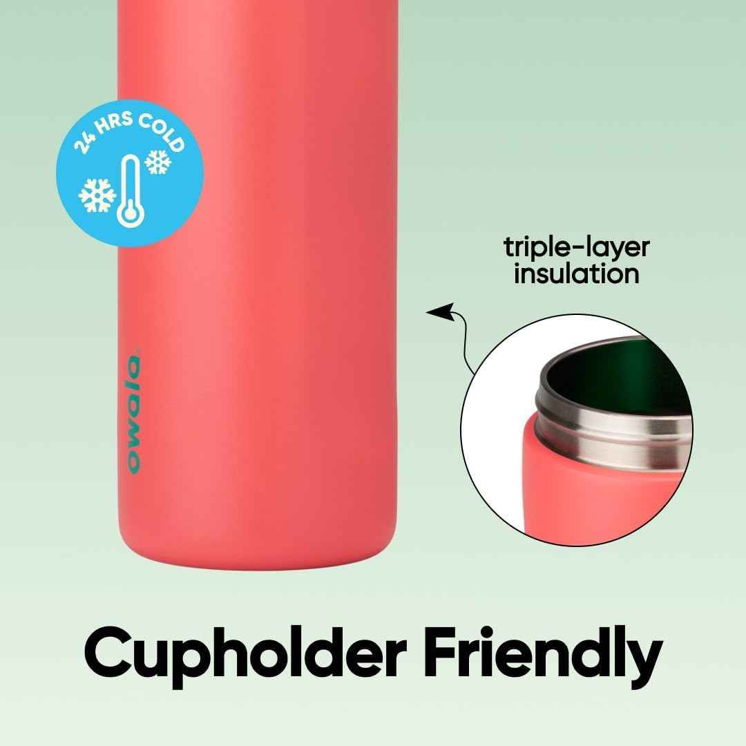 Owala FreeSip Stainless Steel Water Bottle 24 oz Strawberry Fields