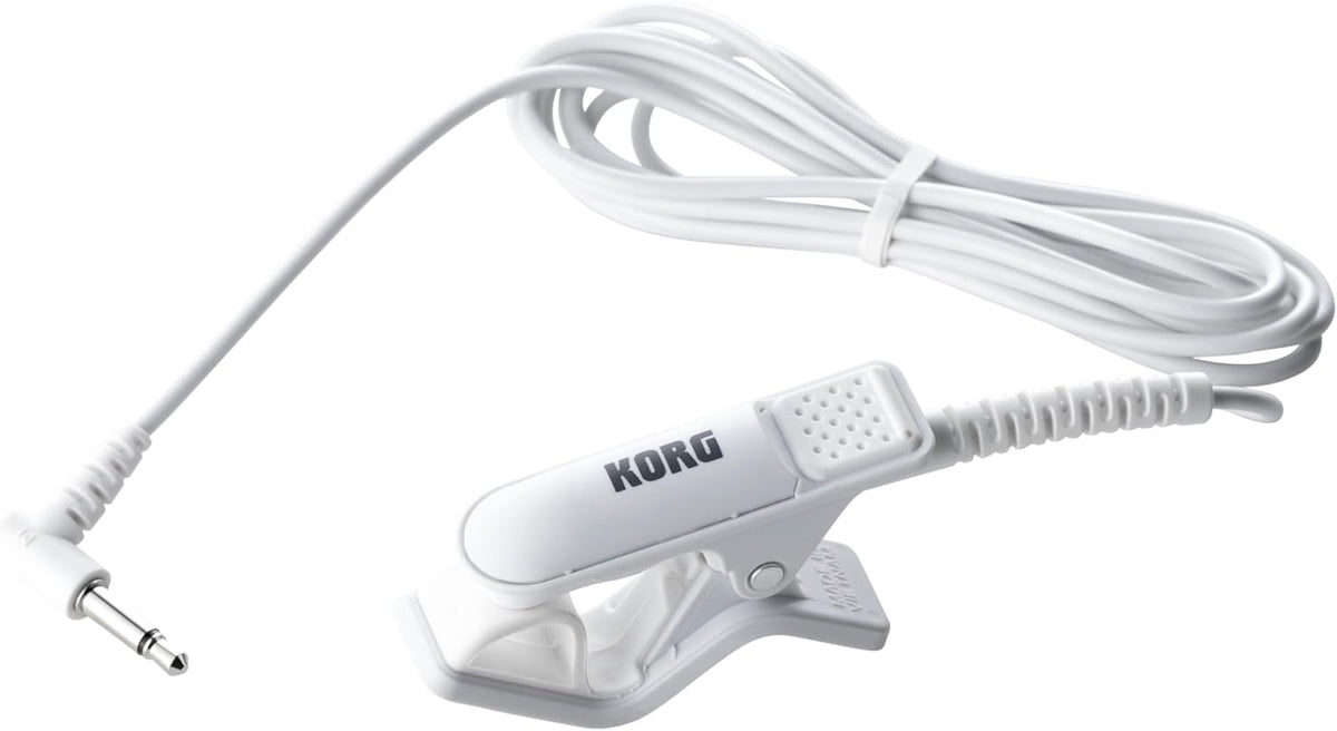 Korg CM400 - Clip-on Contact Mic w/ 3.5mm Mini Plug & 5ft Cable - White