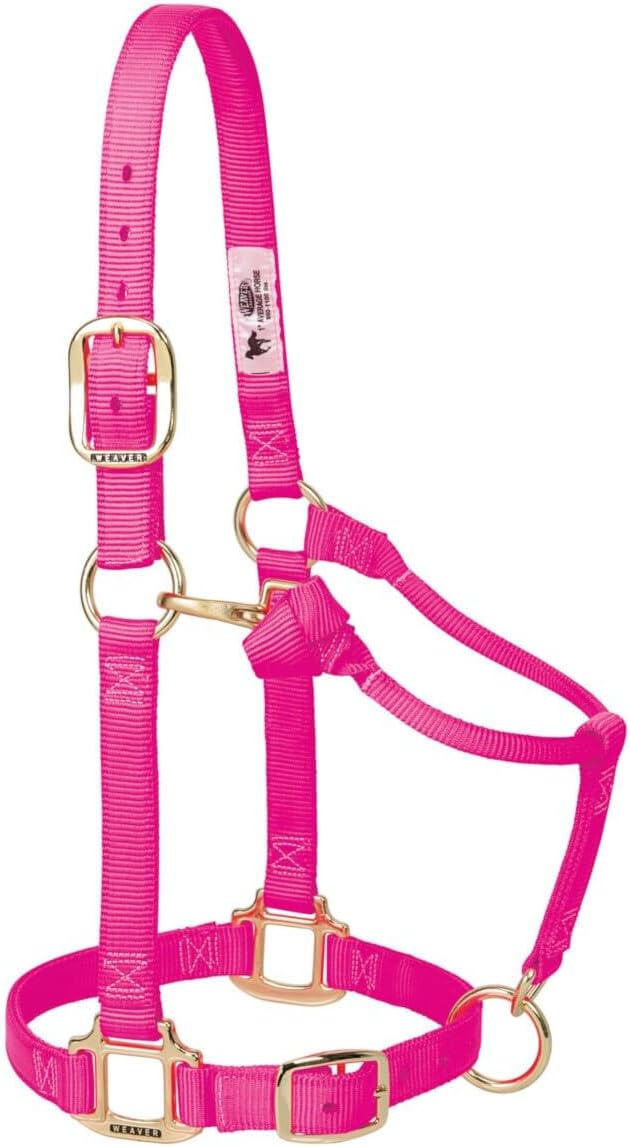Weaver Leather Original Adjustable Nylon Horse Halter, Weanling/Pony, Diva Pink