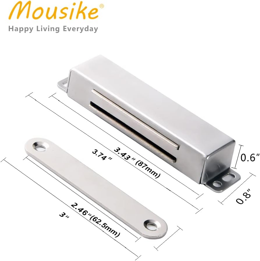 Mousike Magnetic Door Catch Heavy Duty 90lb Door Magnets with Strong Magnetic for Kitchen Cupboard Wardrobe Closet Cabinet Door Drawer Latch