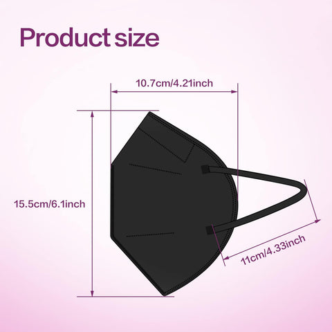 Miuphro KN95 Face Mask 25 Pack, 5-Layers Breathable KN95 Masks