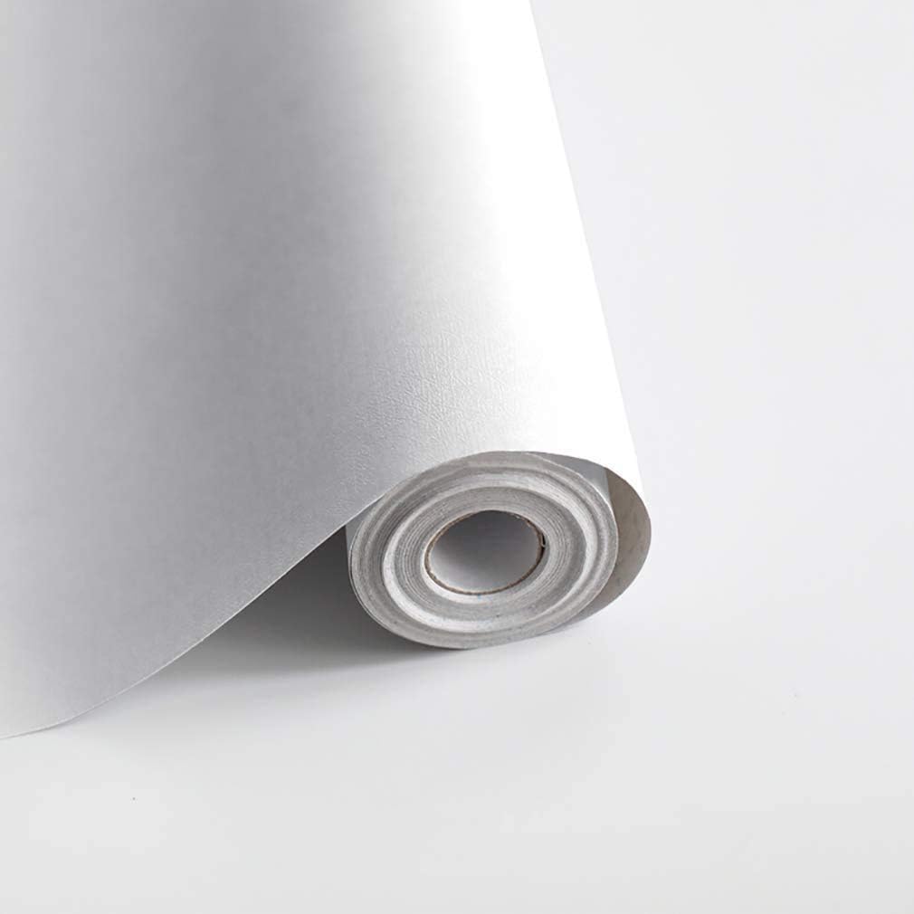 Safiyya White Peel and Stick Matte White Contact Paper 14.2" x 393" Self Adhesive Removable Wallpaper for Bedroom and Bathroom