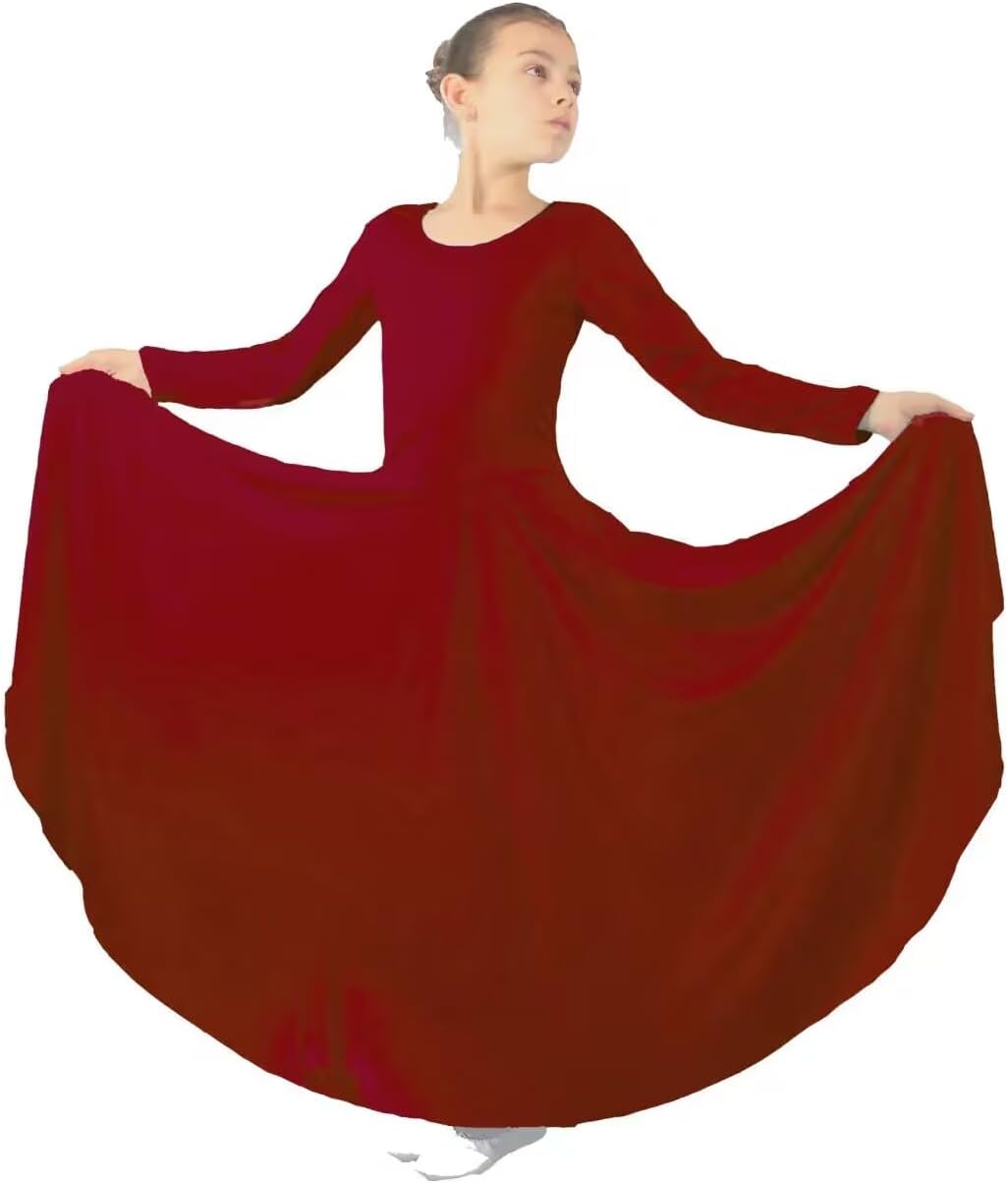 Danzcue Girls Praise Loose Fit Full Length Long Sleeve Dance Dress