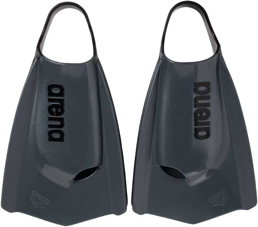 Arena Unisex Adult Powerfin Pro II Swim Training Fins Men and Women Silicone Short Blade Flippers Left-Right Customized, Sizes 4.5-13.5