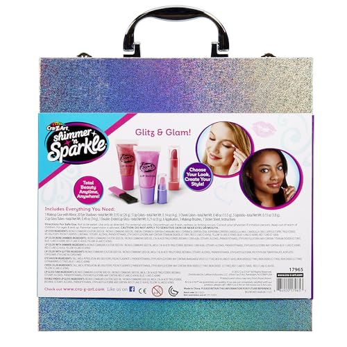 Shimmer 'n Sparkle Glitter Makeover Studio Beauty Kit – All-in-One Beauty for Eye, Cheeks and Lips for Ages 8 and Up