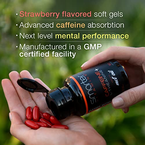 200mg CAFFEINE PILLS - MCT Oil from 100% Coconuts + 100mg L-Theanine, Advanced Energy, Clean Focus and Perfect Clarity + All Natural Smooth Extended Release