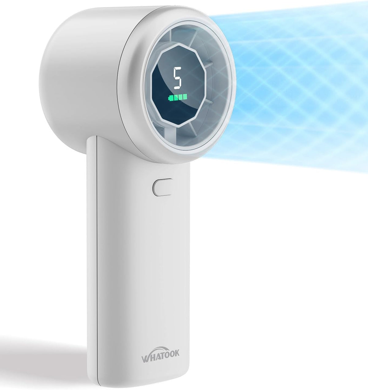 WHATOOK Portable Handheld Turbo Fan, 5 Speed Rechargeable Personal Fan