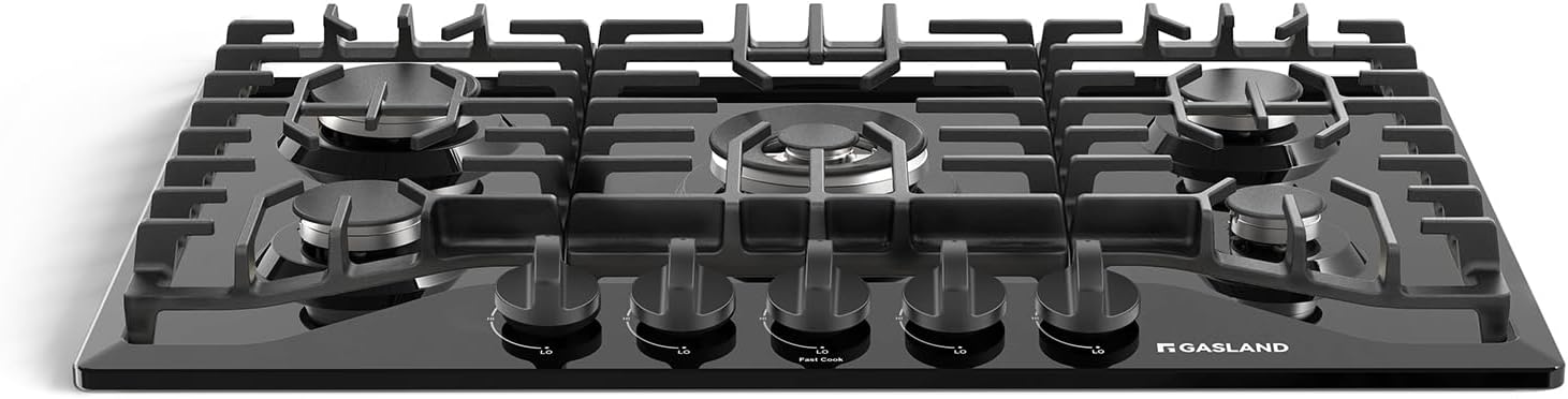 GASLAND Gas Cooktop 30 Inch Black, 5 Burner Propane Stovetop