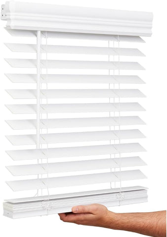 Lotus & Windoware 2" Faux Wood Cordless Blind, 30" x 48", Bright White