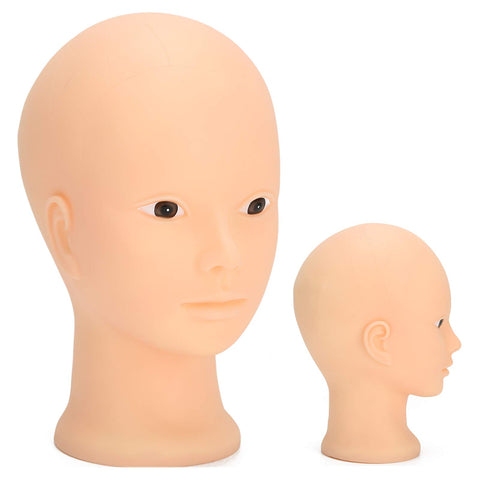 19.3in 3D Make Up Practice Training Head, Lash Mannequin Head, Soft Silicone Lash Extension Kit, Cosmetology Doll Face Head for Training Makeup and Eyelash Graft (No Makeup)
