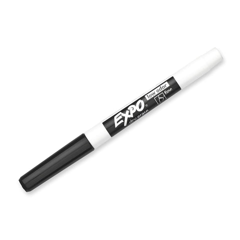 EXPO Fine Tip Dry Erase Markers, Low Odor, Black Ink, 36-Count Set, Ideal for Classroom, Office, and Home Use