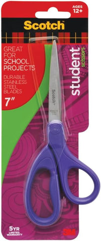 Scotch Kids Pointed Tip Scissors with Soft Touch, 5" (Colors may vary)
