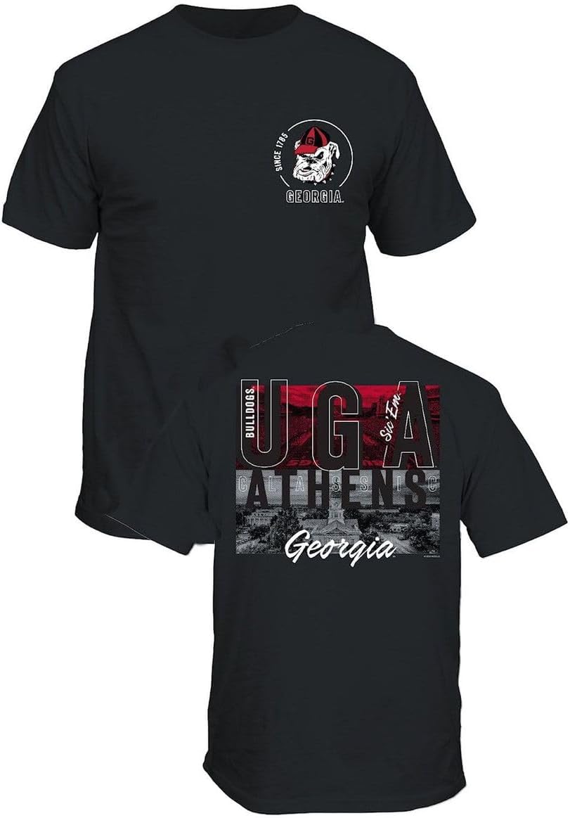 Georgia Men's Black Panos College 2-Sided Short Sleeve T Shirt