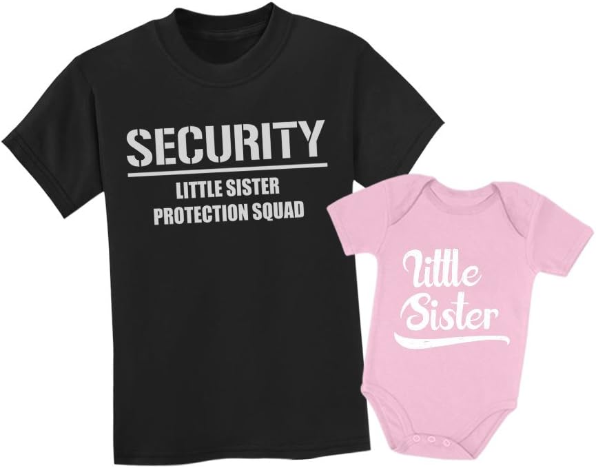 Tstars Security Squad Big Brother Little Sister Set Tee Baby Bodysuit